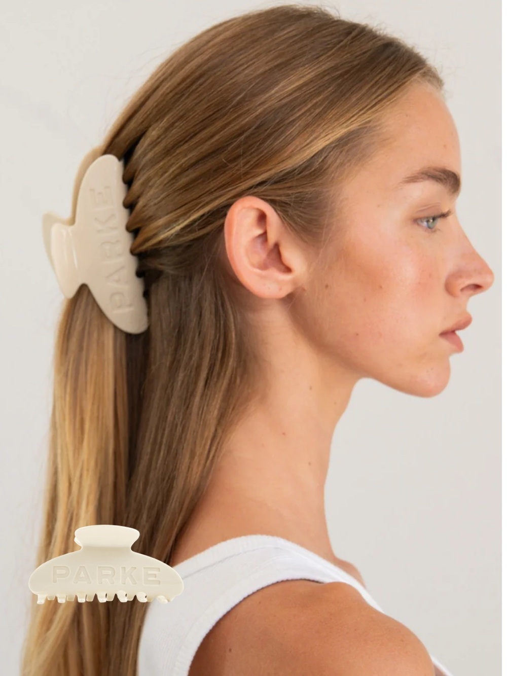 Parke Claw Clip in Cream